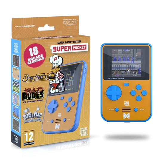 Console portable Retro - Evercade Super Pocket: Data East (18 Jogos Incluídos)