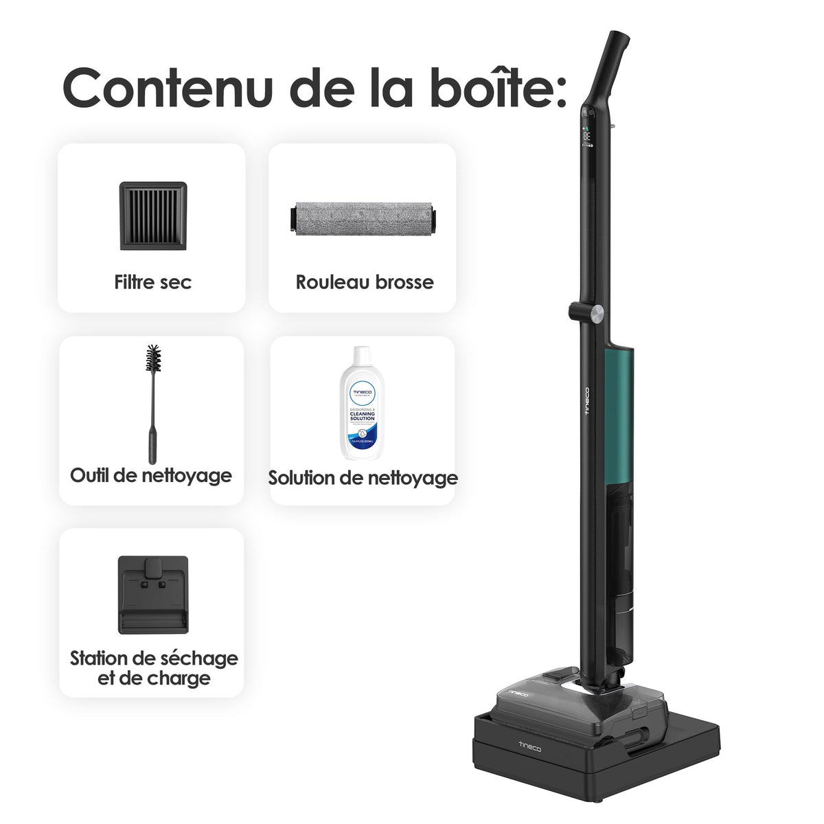 Tineco Floor One i7 Fold Aspirateur Sec et Humide Sans Fil