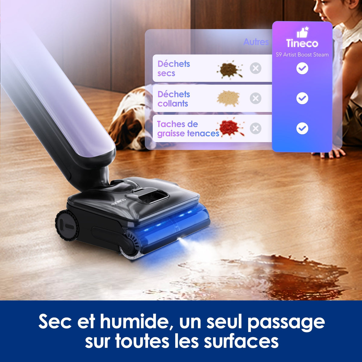 Tineco Floor One S9 Artist Boost Steam Aspirateur Laveur